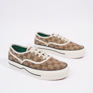 Gucci Tennis 1977 GG Brown GG Logo Canvas EU 38 UK 5 | AlmaBagz