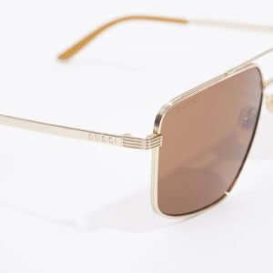 Gucci Womens Aviator Sunglasses Metallic Base Metal 145 | AlmaBagz