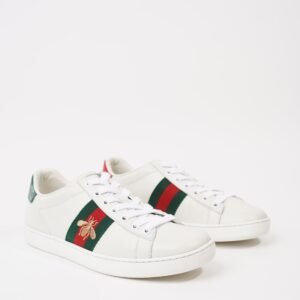 Gucci Womens Ace Bee White / Green / Red EU 35 / UK 2 | AlmaBagz