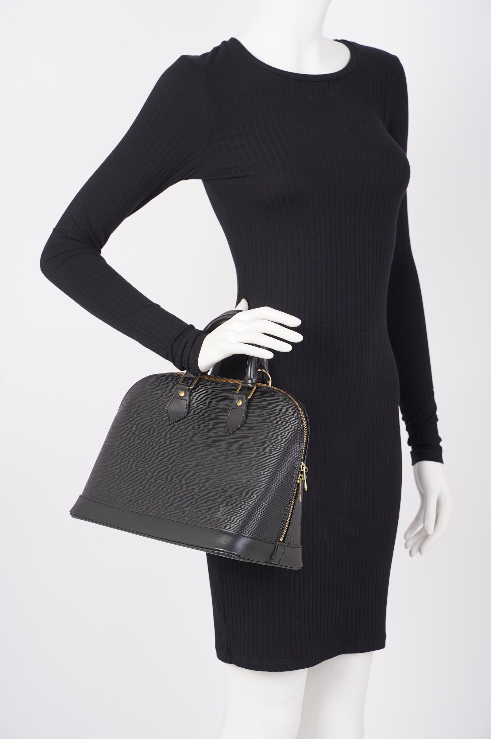 Louis Vuitton Alma Black Epi Leather PM | AlmaBagz