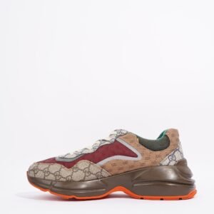 Gucci Mens Rhyton Beige / Brick Red / Green EU 42.5 / UK 8.5 | AlmaBagz