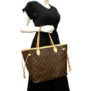Louis Vuitton Neverfull MM Monogram Canvas Tote Bag Brown | AlmaBagz
