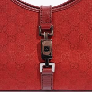 Gucci Womens Vintage Jackie O Red Monogram Canvas | AlmaBagz