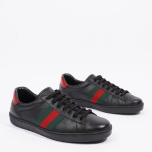 Gucci Mens Ace Black / Green / Red EU 42 / UK 8 | AlmaBagz