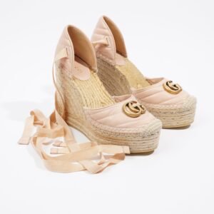 Gucci Leather Platform Espadrilles Nude / Gold EU 36.5 / UK 3.5 | AlmaBagz