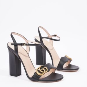 Gucci Womens Marmont Sandal Black / Gold EU 37 / UK 4 | AlmaBagz