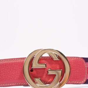 Gucci Womens Interlocking Belt Pink / Red / Purple 95cm - 38" | AlmaBagz