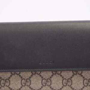 Gucci Womens Long Bi-Fold Wallet Supreme / Black | AlmaBagz