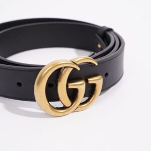 Gucci Womens Marmont Belt Black Leather 85cm - 34" | AlmaBagz