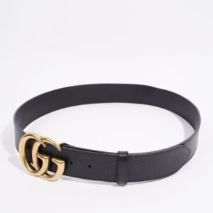Gucci Womens Marmont Belt Black Leather 90cm - 36" | AlmaBagz