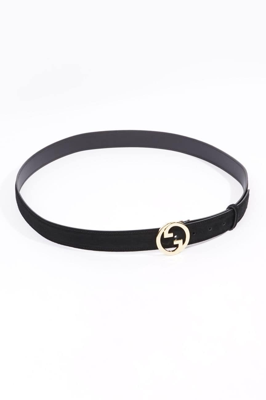 Gucci Blondie Belt Black Suede 105 | AlmaBagz