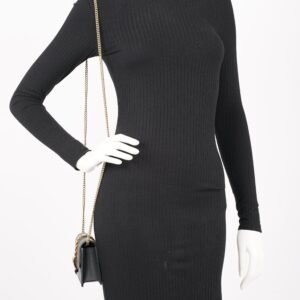 Gucci Womens Sylvie Black / Green / Red Super Mini | AlmaBagz