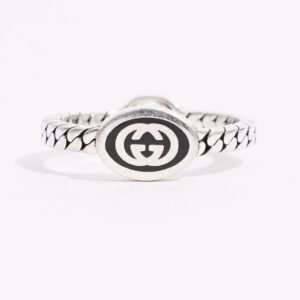 Gucci Mens Double Interlocking G Ring Silver 57 | AlmaBagz