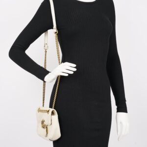 Gucci Womens Marmont Flap White Matelasse Mini | AlmaBagz