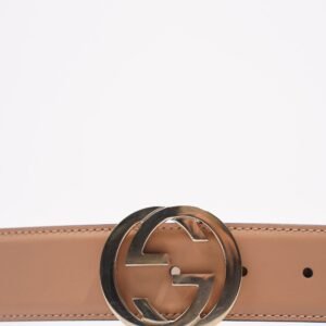 Gucci Womens Interlocking G Belt Nude Leather 90cm | AlmaBagz