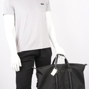 Gucci Mens Duffle Bag Grey Canvas XL | AlmaBagz