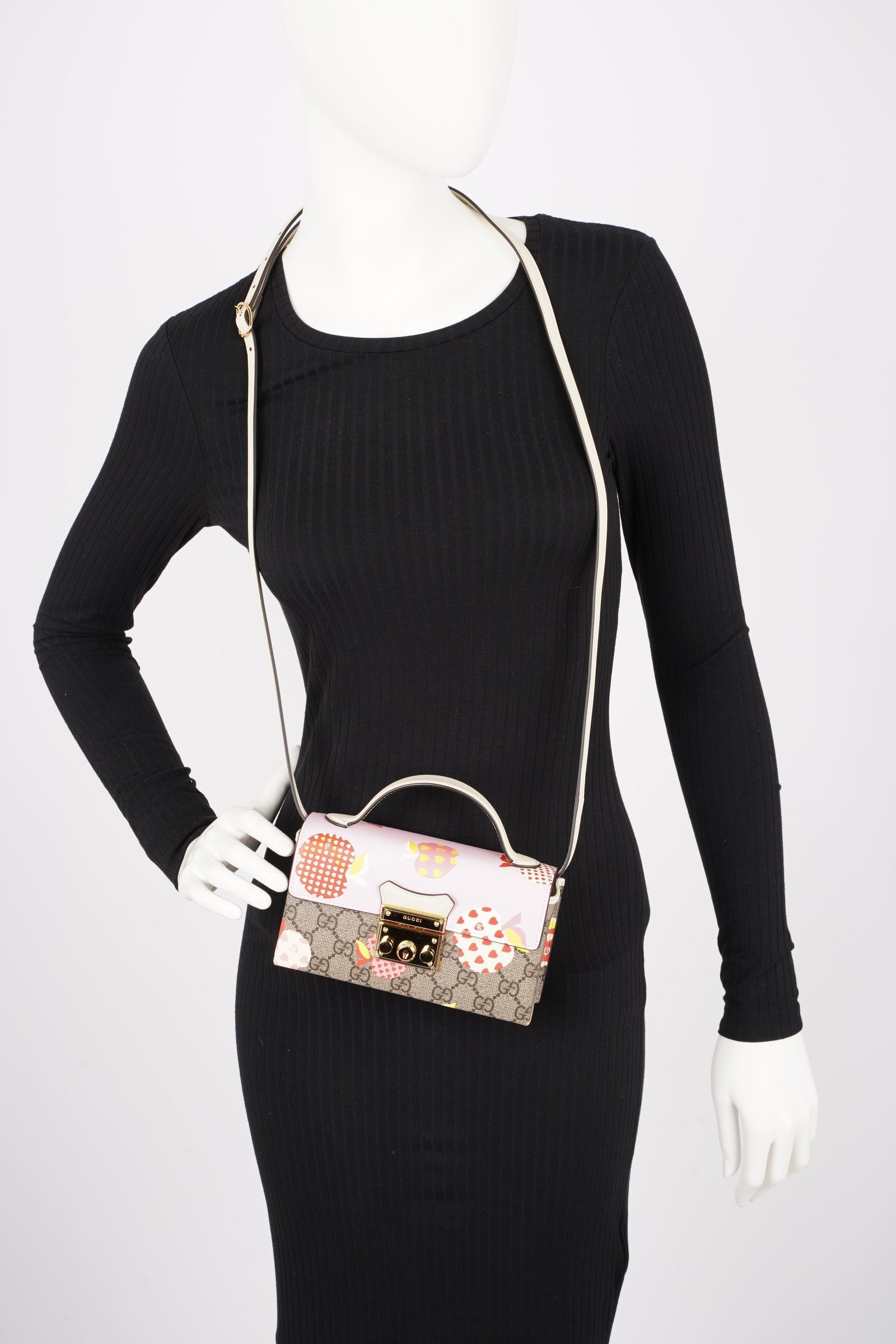 Gucci Womens Les Pommes Padlock Bag Multicoloured Canvas Mini | AlmaBagz