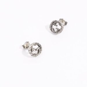 Gucci Womens Interlocking G Earrings Silver | AlmaBagz