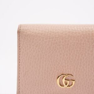 Gucci Womens Card Case GG Marmont Nude | AlmaBagz