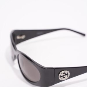 Gucci Womens Interlocking 90's Sunglasses Black Acetate 120 | AlmaBagz