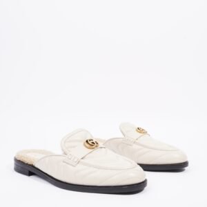 Gucci Womens Shearing Lined Princetown Mules Off White EU 39 / UK 6 | AlmaBagz