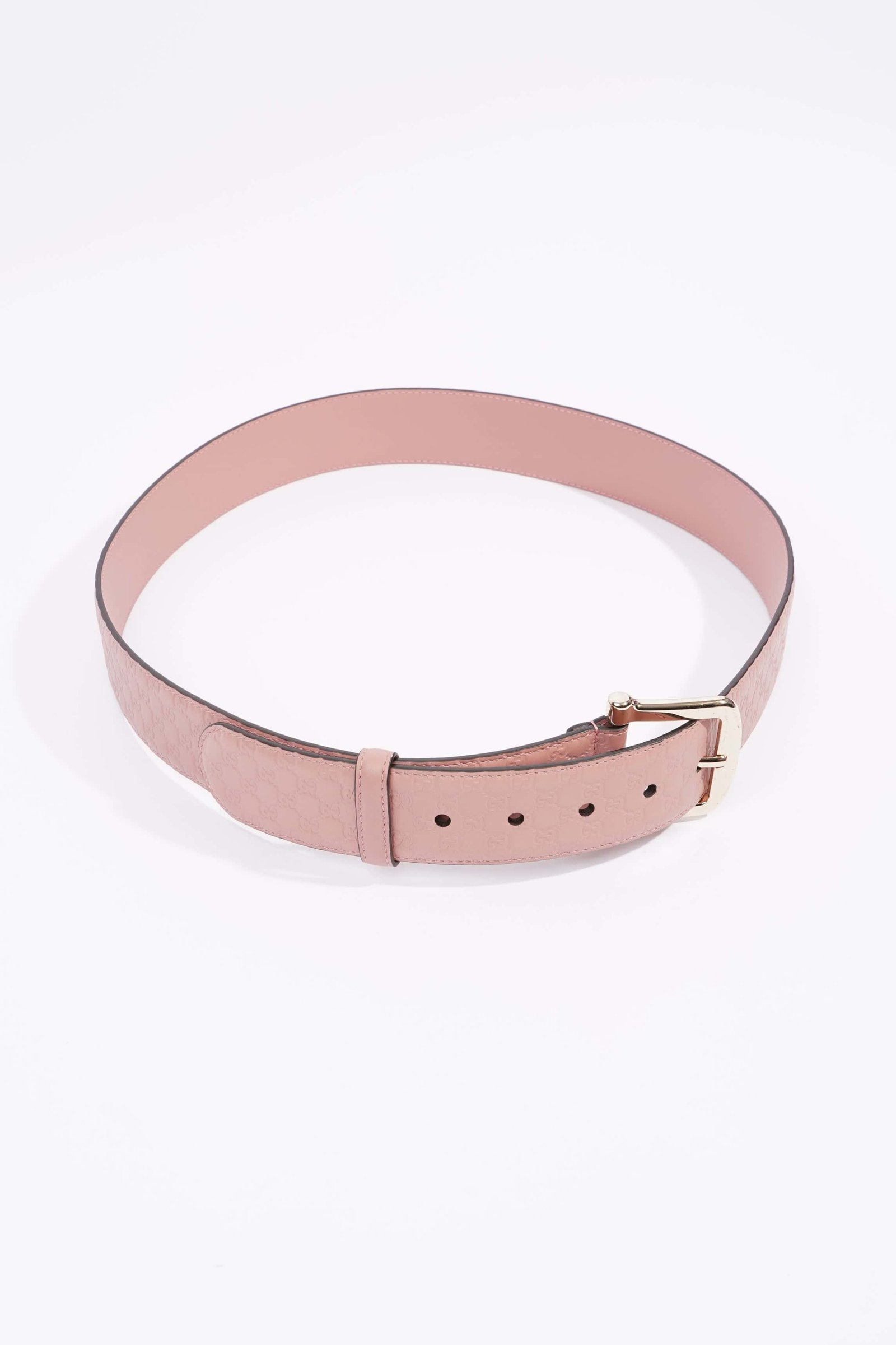 Gucci Belt With Square Buckle Nude Leather 95cm 38" | AlmaBagz