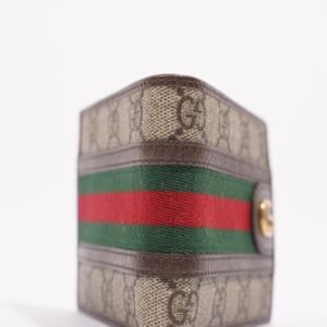 Gucci Mens Bi Fold Web Wallet Brown Canvas | AlmaBagz