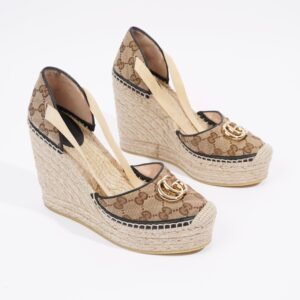Gucci GG Matelasse Espadrille Beige / Brown Canvas EU 38 UK 5 | AlmaBagz