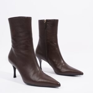 Gucci Womens Leather Ankle Boot Brown EU 40.5 / UK 7.5 | AlmaBagz