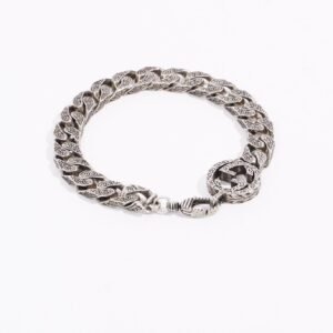 Gucci Mens Interlocking GG Bracelet Silver | AlmaBagz