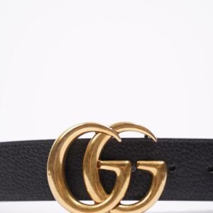 Gucci Mens Marmont Belt Black Gold 80cm / 32" | AlmaBagz