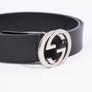 Gucci Womens Interlocking GG Belt Black 90cm - 36" | AlmaBagz