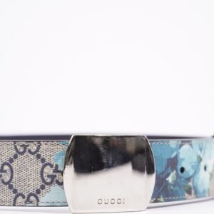 Gucci Womens GG Bloom Belt Beige / Blue 75cm / 30" | AlmaBagz