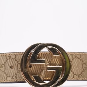 Gucci Womens Interlocking Belt Gold 85cm / 34" | AlmaBagz