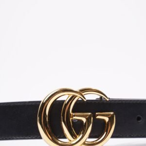 Gucci Mens Marmont Belt Black / Gold 85-34 | AlmaBagz