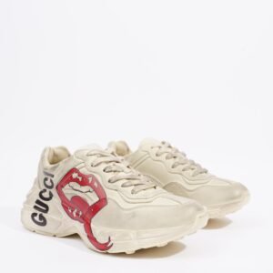 Gucci Womens Rhyton Cream Distressed EU 38 / UK 5 | AlmaBagz