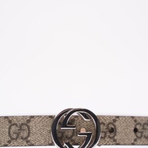 Gucci Womens Skinny Interlocking Belt Supreme / Silver Mini | AlmaBagz