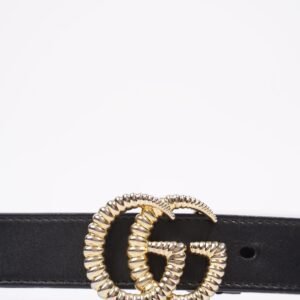Gucci Womens Pearl Double G Belt Black 95-38 | AlmaBagz