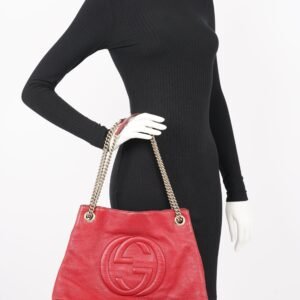 Gucci Womens Soho Tote Red Leather | AlmaBagz