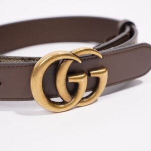 Gucci Womens GG with Double G Belt Supreme / Brown Leather / Canvas 90 | AlmaBagz