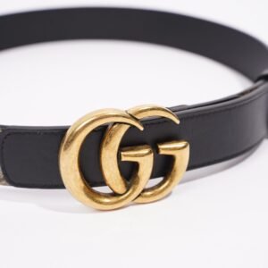 Gucci Womens GG with Double G Belt Black / Brown Canvas / Leather 75 | AlmaBagz