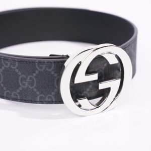 Gucci Mens Interlocking Belt Black 75cm / 30" | AlmaBagz
