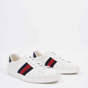 Gucci Mens Ace White / Navy / Red EU 44.5 / UK 10.5 | AlmaBagz