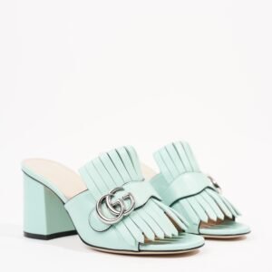 Gucci Womens Marmont Fringe Sandal Baby Blue EU 36 / UK 3 | AlmaBagz