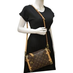 LOUIS VUITTON Side Trunk Monogram Canvas Crossbody Bag Brown | AlmaBagz