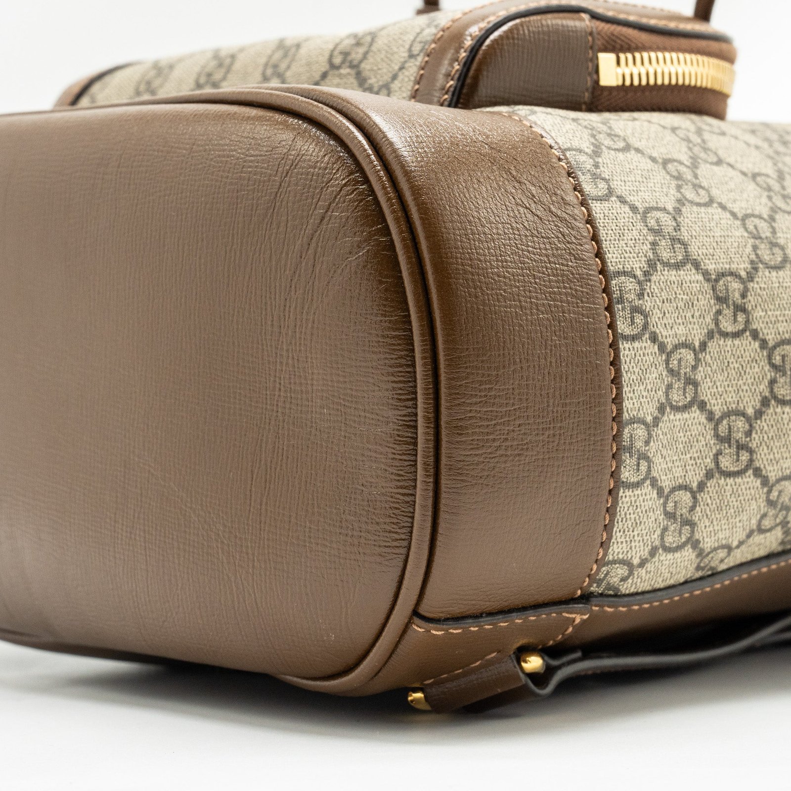 Gucci 1955 Horsebit backpack GG supreme canvas / calfskin brown GHW | AlmaBagz - Image 7