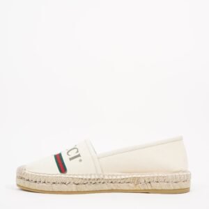 Gucci Womens Logo Print Espadrilles Cream EU 38.5 / UK 5.5 | AlmaBagz
