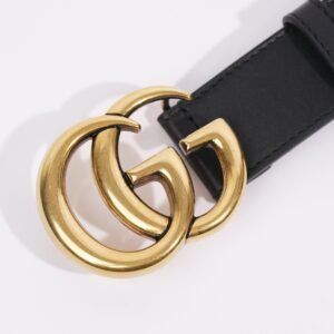 Gucci Womens Marmont Belt Black / Gold 75-30 | AlmaBagz