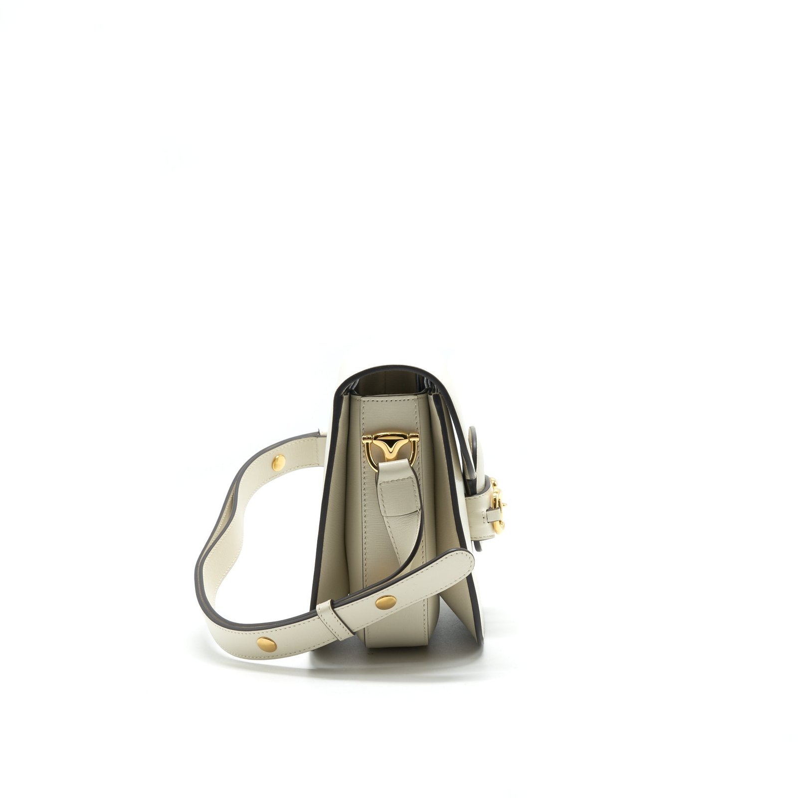 GUCCI 1955 HORSEBIT LEATHER SHOULDER BAG WHITE | AlmaBagz - Image 3