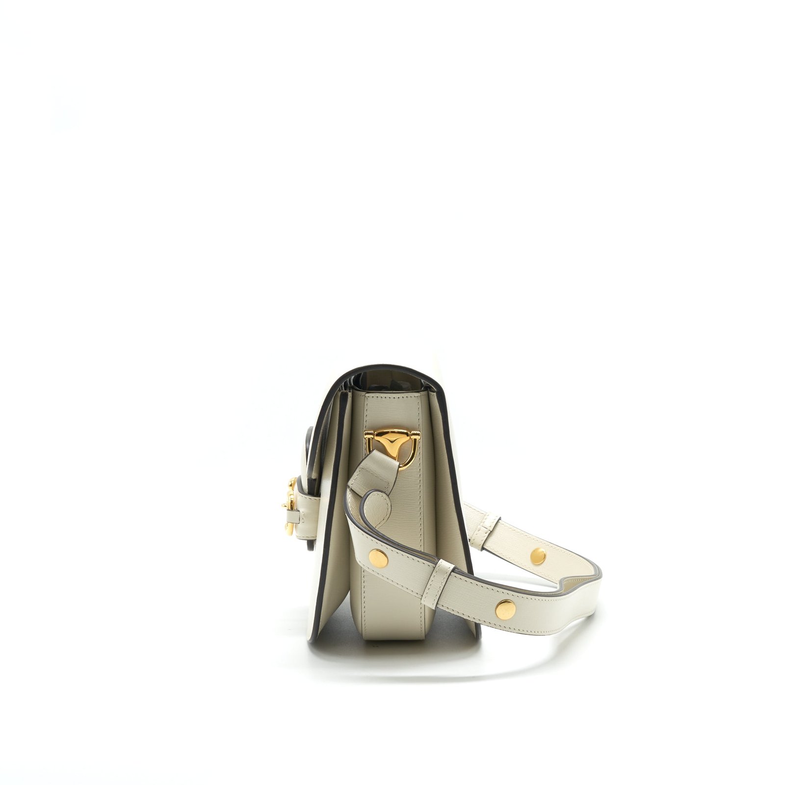 GUCCI 1955 HORSEBIT LEATHER SHOULDER BAG WHITE | AlmaBagz - Image 4